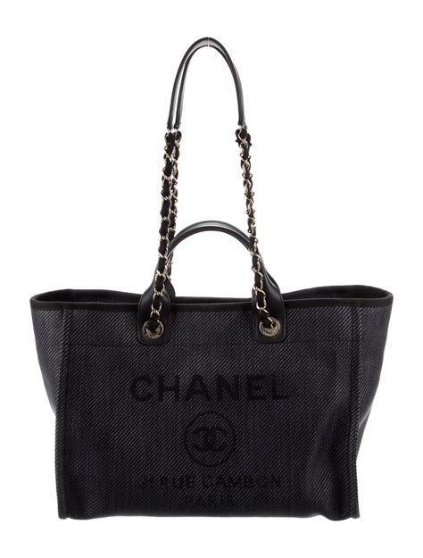 chanel deauville tote dark blue|Chanel deauville medium tote.